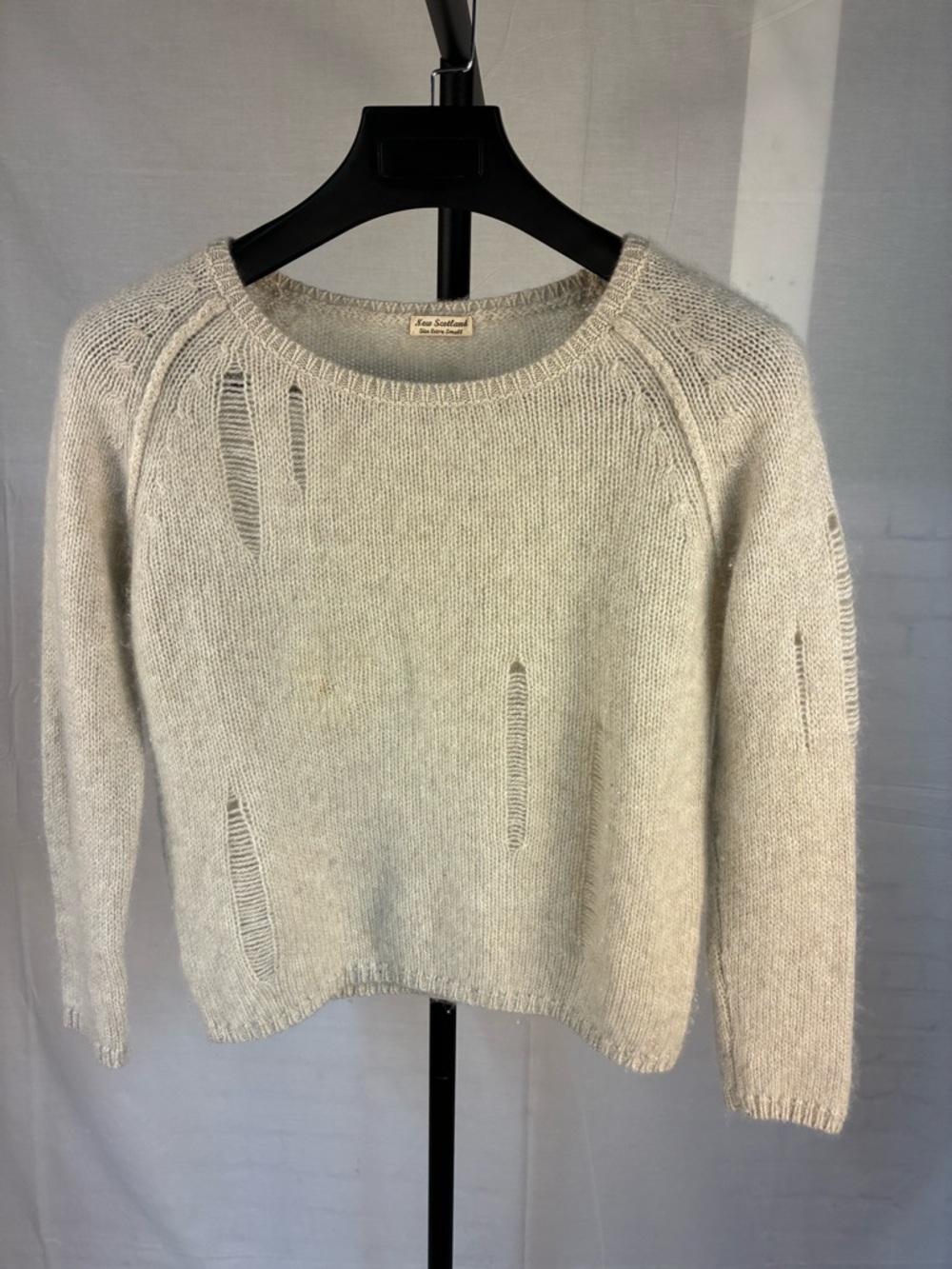 New Scotland Hand-Distressed Cashmere Sweater XS